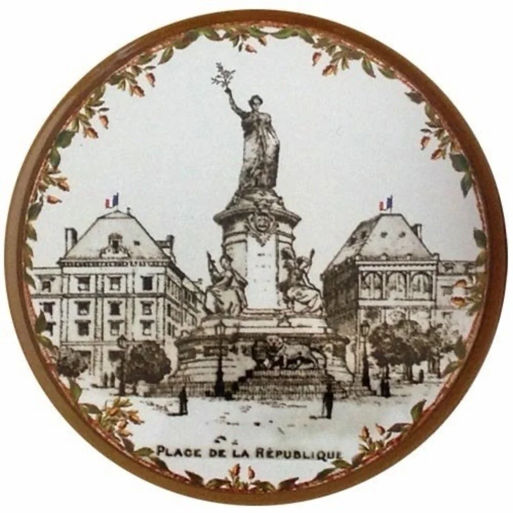 Au Bain Marie Paris Scenes Metal Coaster Set of 6 Vintage French Decor with Box